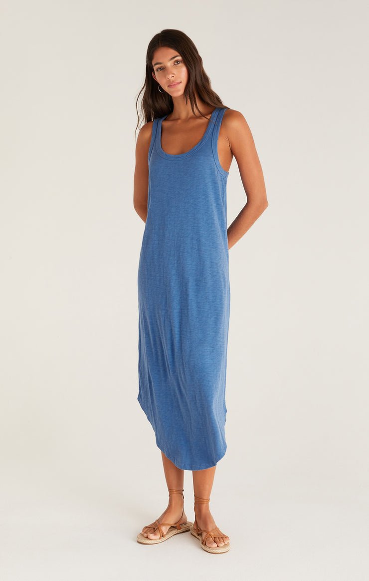 Easy Going Cotton Slub Midi Dress - Uptown Boutique Ramona