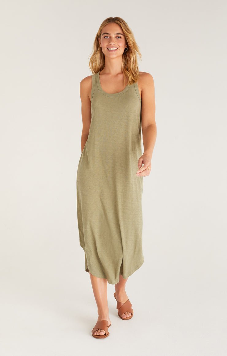 Easy Going Cotton Slub Midi Dress - Uptown Boutique Ramona