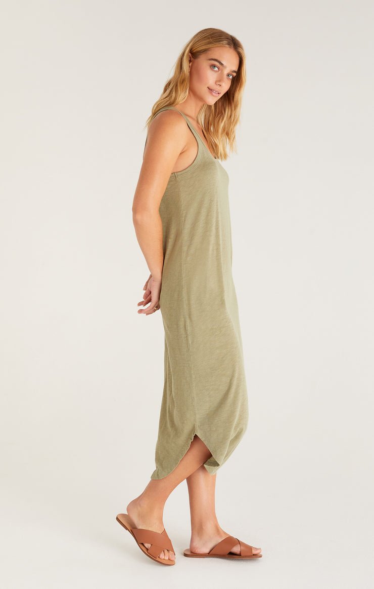 Easy Going Cotton Slub Midi Dress - Uptown Boutique Ramona