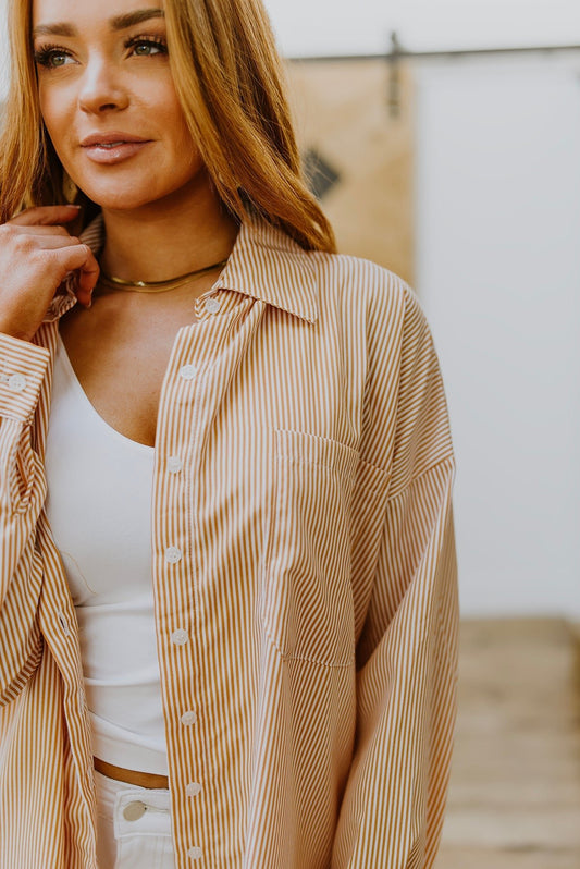 Easy On The Eyes Striped Button Up (Online Exclusive) - Uptown Boutique Ramona