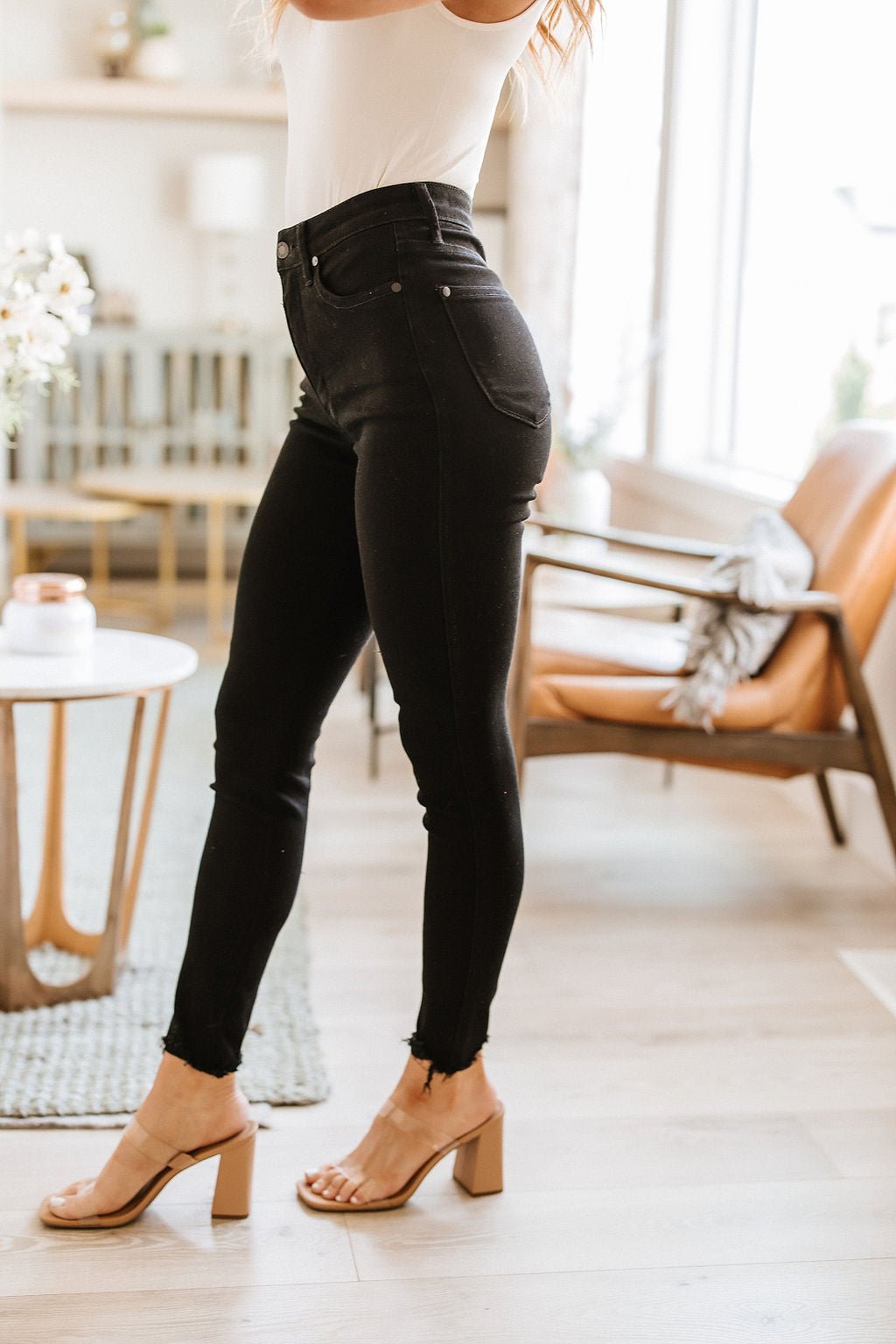 Ebony High Rise Tummy Control Skinny Jeans (Online Exclusive) - Uptown Boutique Ramona