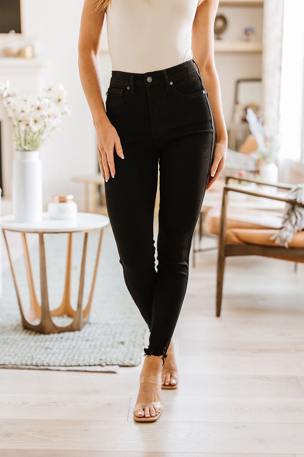 Ebony High Rise Tummy Control Skinny Jeans (Online Exclusive) - Uptown Boutique Ramona