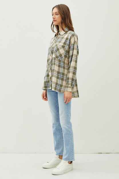 NORTHERN SKY OVERSIZED PLAID FLANNEL