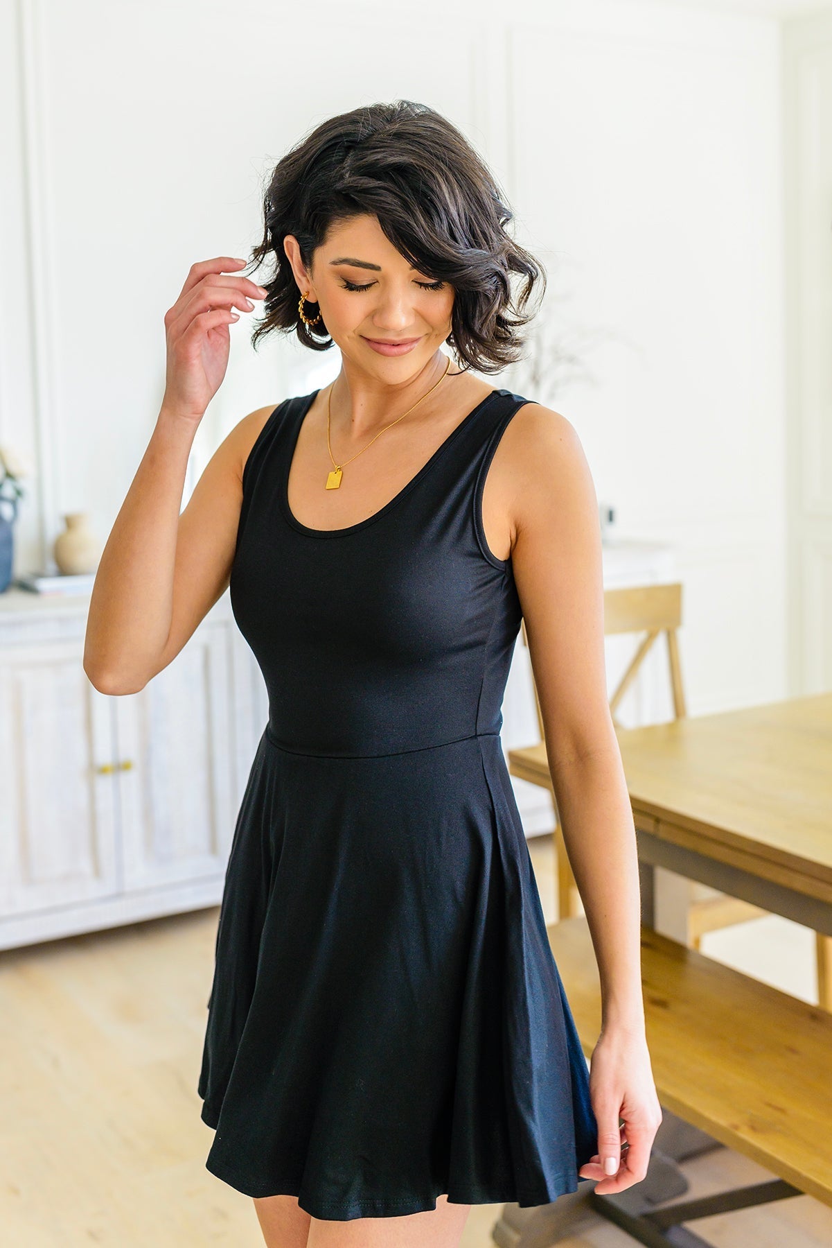 Effortless in Ebony Skort Dress (Online Exclusives) - Uptown Boutique Ramona