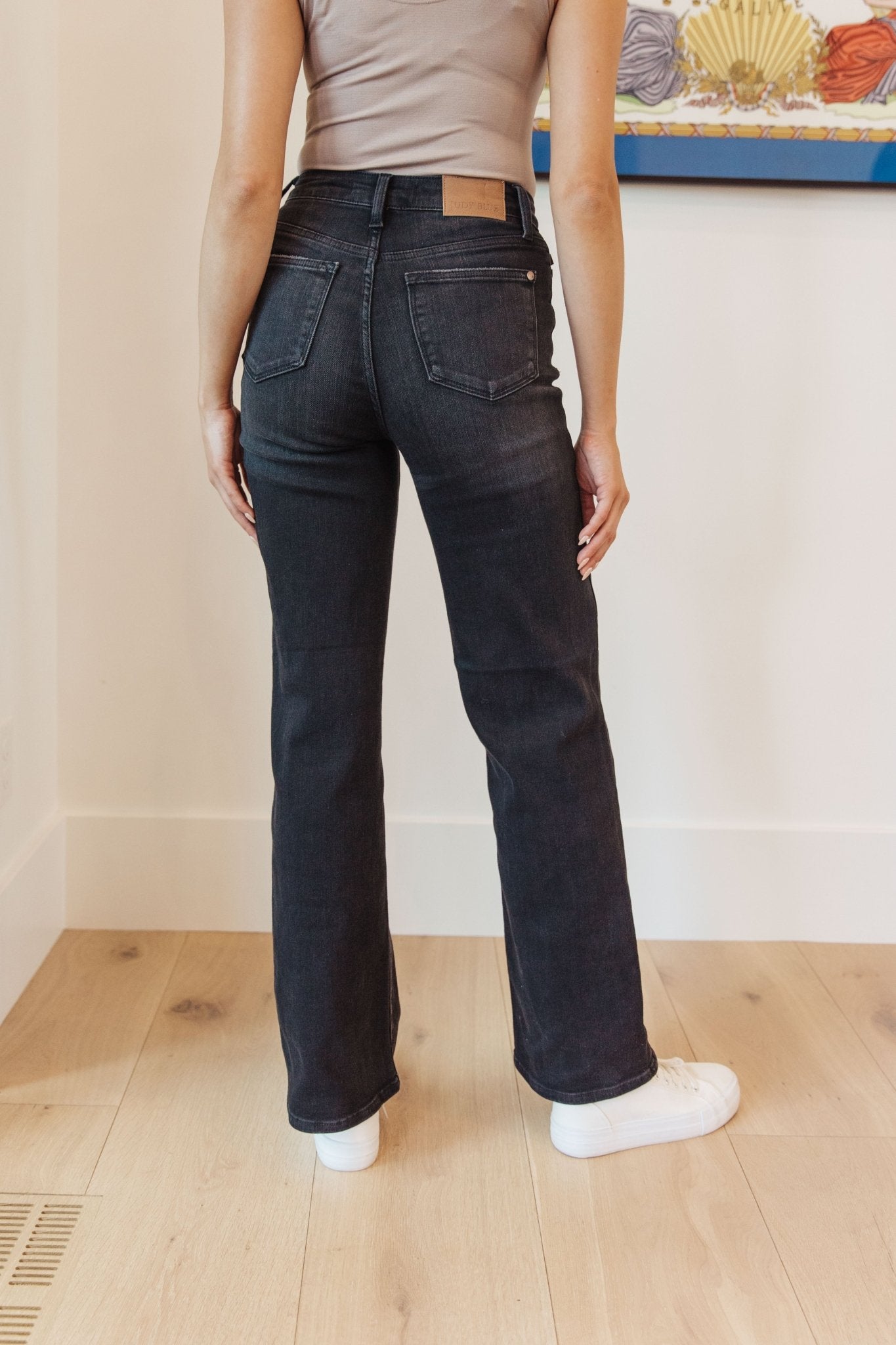 Eleanor High Rise Classic Straight Jeans in Washed Black (Online Exclusive) - Uptown Boutique Ramona