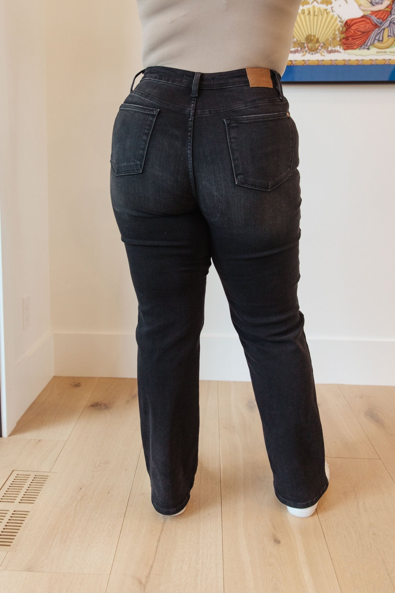 Eleanor High Rise Classic Straight Jeans in Washed Black (Online Exclusive) - Uptown Boutique Ramona