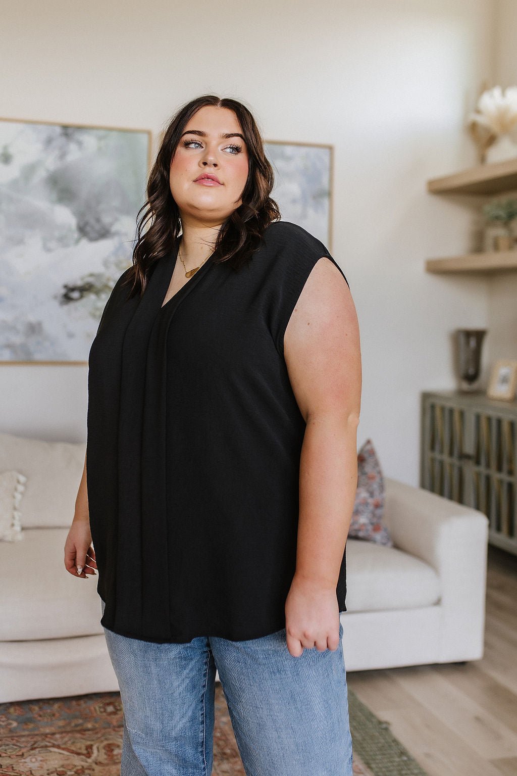 Elevate Everyday Blouse in Black (Online Exclusive) - Uptown Boutique Ramona