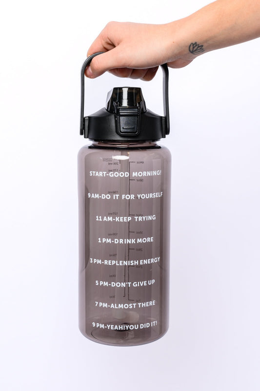 Elevated Water Tracking Bottle in Black (Online Exclusive) - Uptown Boutique Ramona