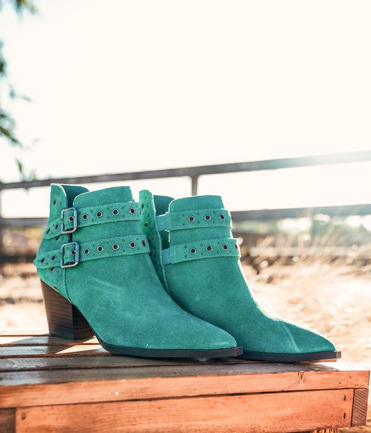 Elsa Leather Ankle Boot in Teal (Online Exclusive)