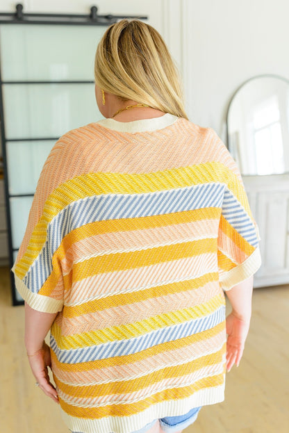 Embrace Me Striped Half Sleeve Knit Cardigan (Online Exclusive) - Uptown Boutique Ramona