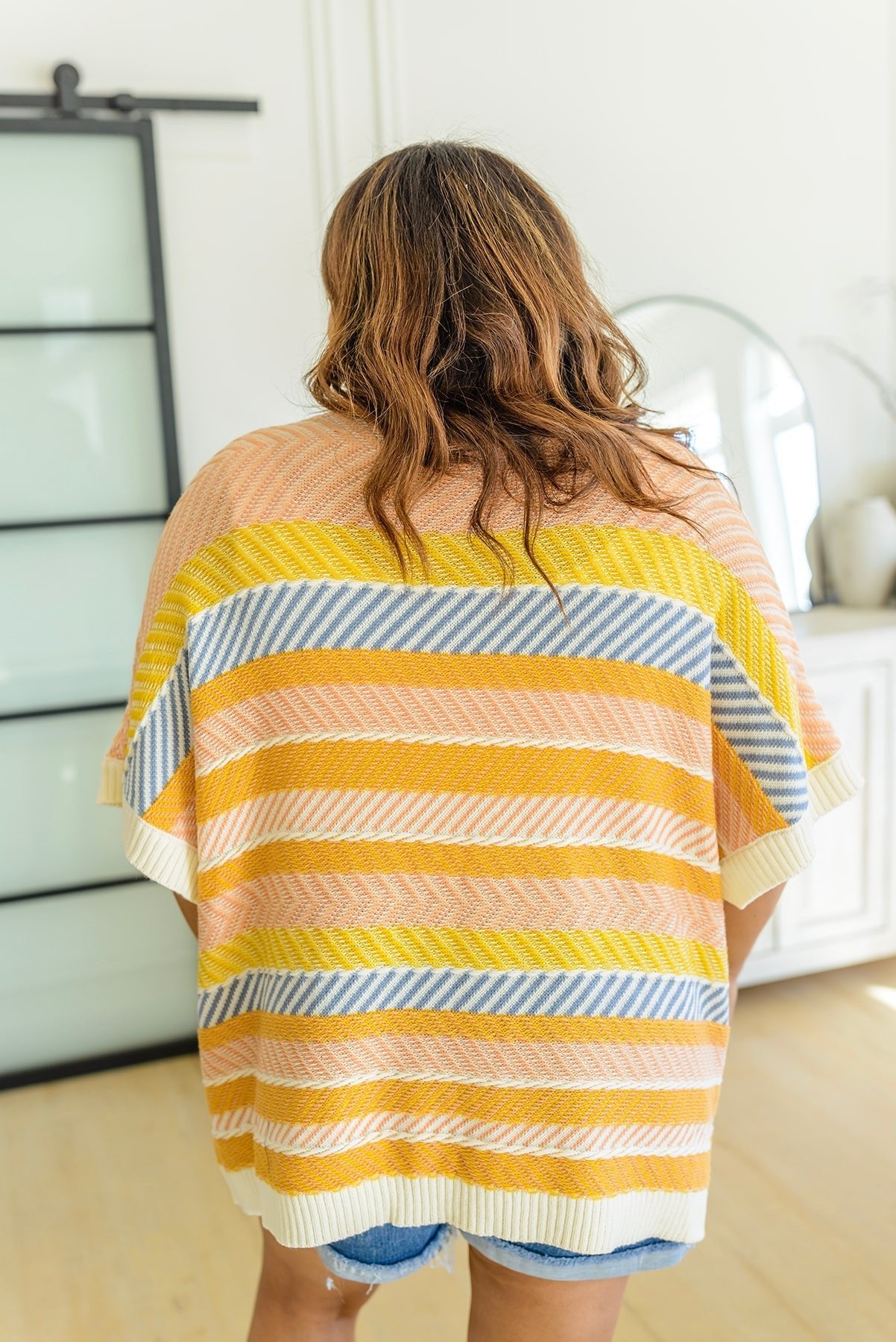 Embrace Me Striped Half Sleeve Knit Cardigan (Online Exclusive) - Uptown Boutique Ramona