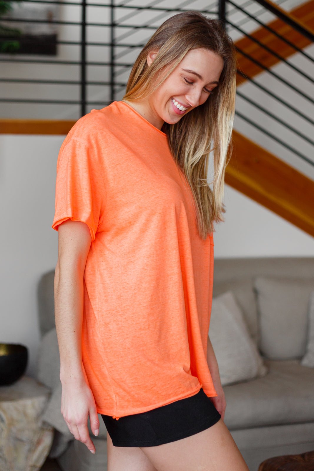 Emersion Oversized Raw Edge Tee (Online Exclusive) - Uptown Boutique Ramona