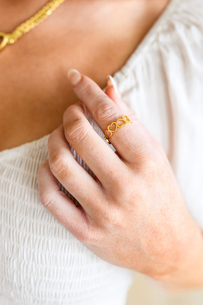 Endless Hearts Gold Ring (Online Exclusive) - Uptown Boutique Ramona