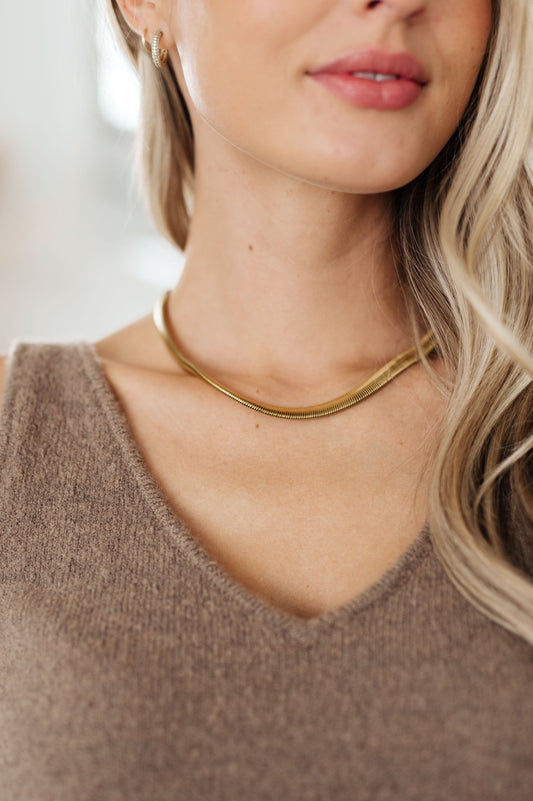 Enlighten Me Gold Plated Chain Necklace (Online Exclusive) - Uptown Boutique Ramona