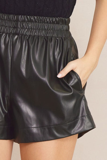 Make A Wish Faux Leather Shorts
