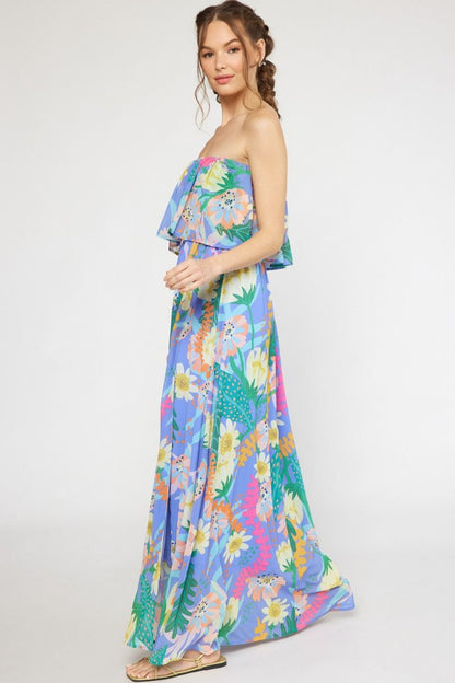 Midday Cruise Strapless Maxi Dress