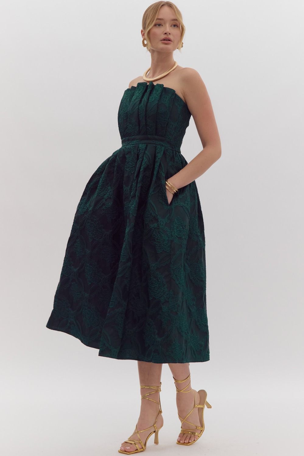 Joy To The World Strapless Midi Dress *HC