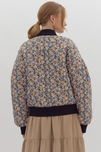 Look Out For You Floral Quilted Bomber Jacket