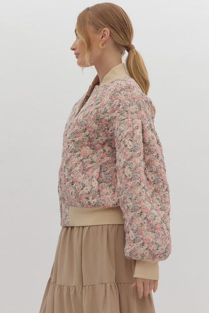 Look Out For You Floral Quilted Bomber Jacket