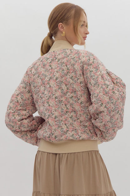 Look Out For You Floral Quilted Bomber Jacket