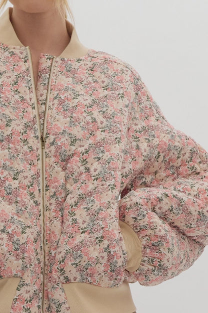 Look Out For You Floral Quilted Bomber Jacket