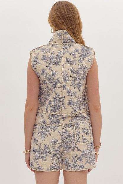 Show Me The Way Floral Quilted Vest