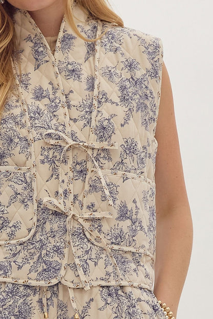 Show Me The Way Floral Quilted Vest