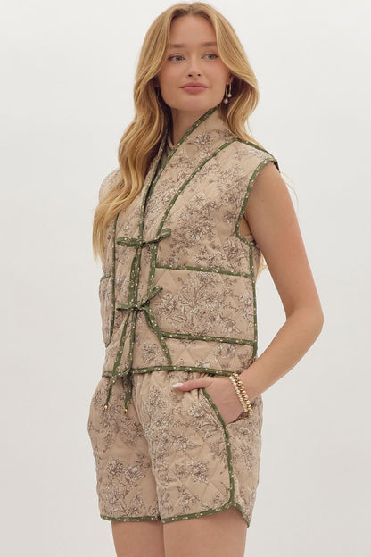 Show Me The Way Floral Quilted Vest