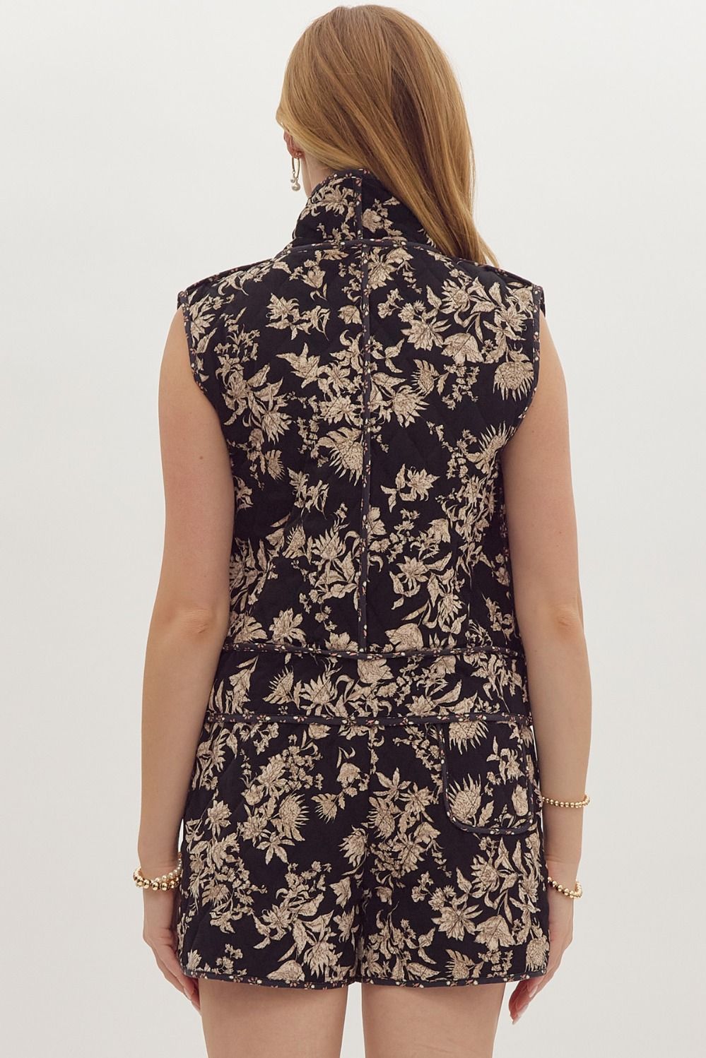 Show Me The Way Floral Quilted Vest