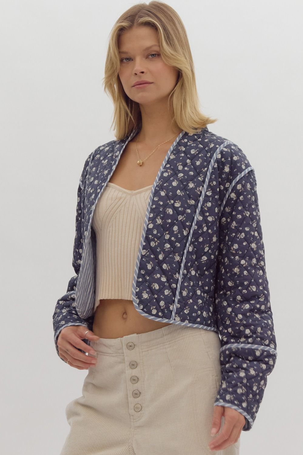 This Means Everything Floral Quilted Jacket