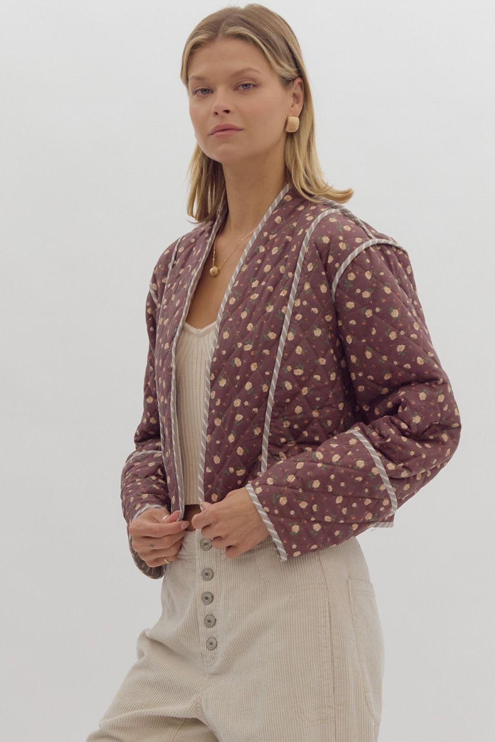 This Means Everything Floral Quilted Jacket