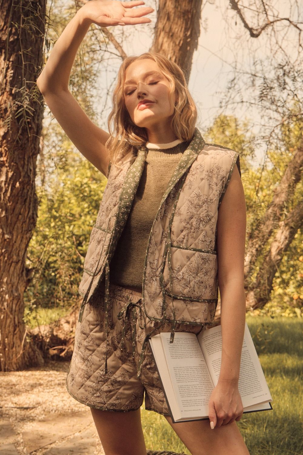 Show Me The Way Floral Quilted Vest