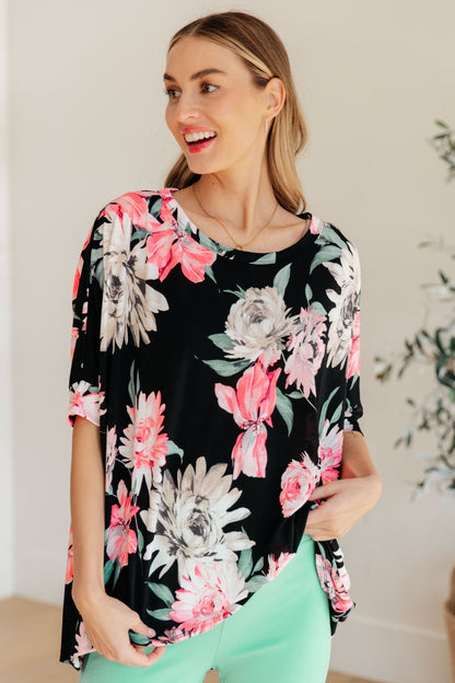 Essential Blouse in Black Floral (Online Exclusive) - Uptown Boutique Ramona