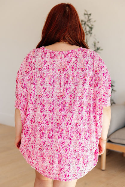 Essential Blouse in Fuchsia and White Paisley (Online Exclusive) - Uptown Boutique Ramona