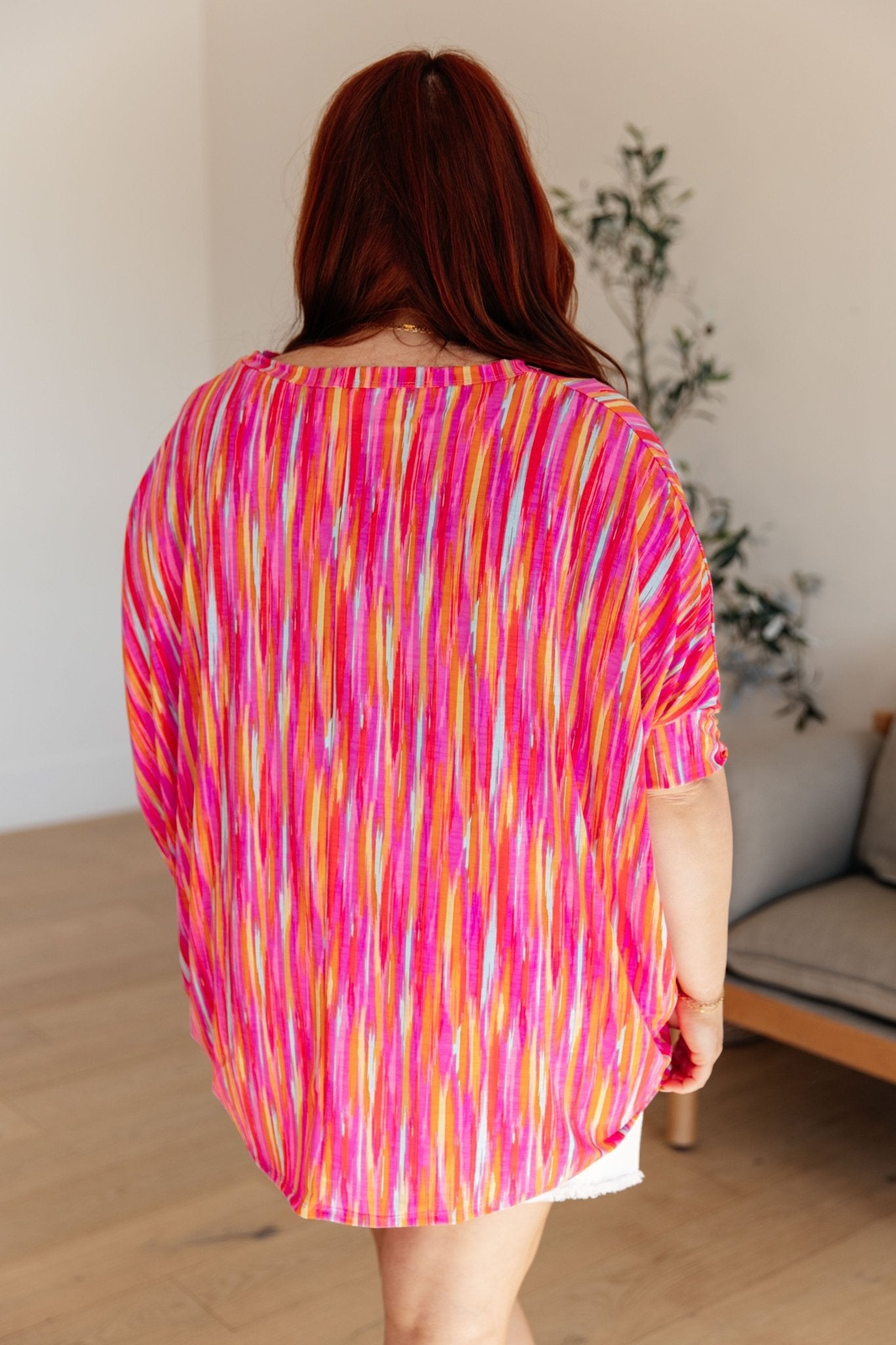 Essential Blouse in Magenta Kaleidoscope (Online Exclusive) - Uptown Boutique Ramona