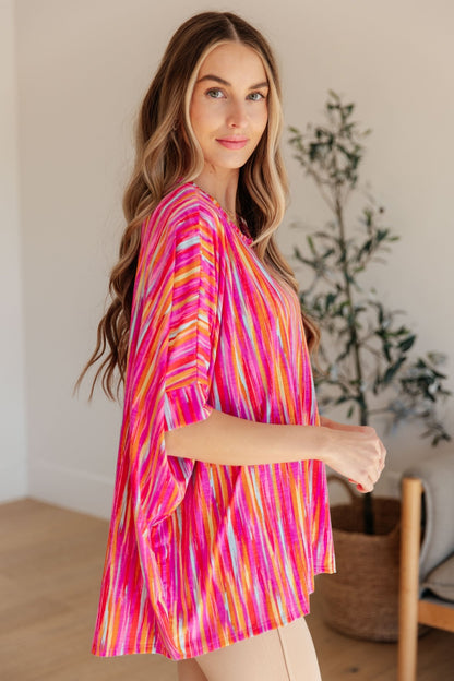 Essential Blouse in Magenta Kaleidoscope (Online Exclusive) - Uptown Boutique Ramona