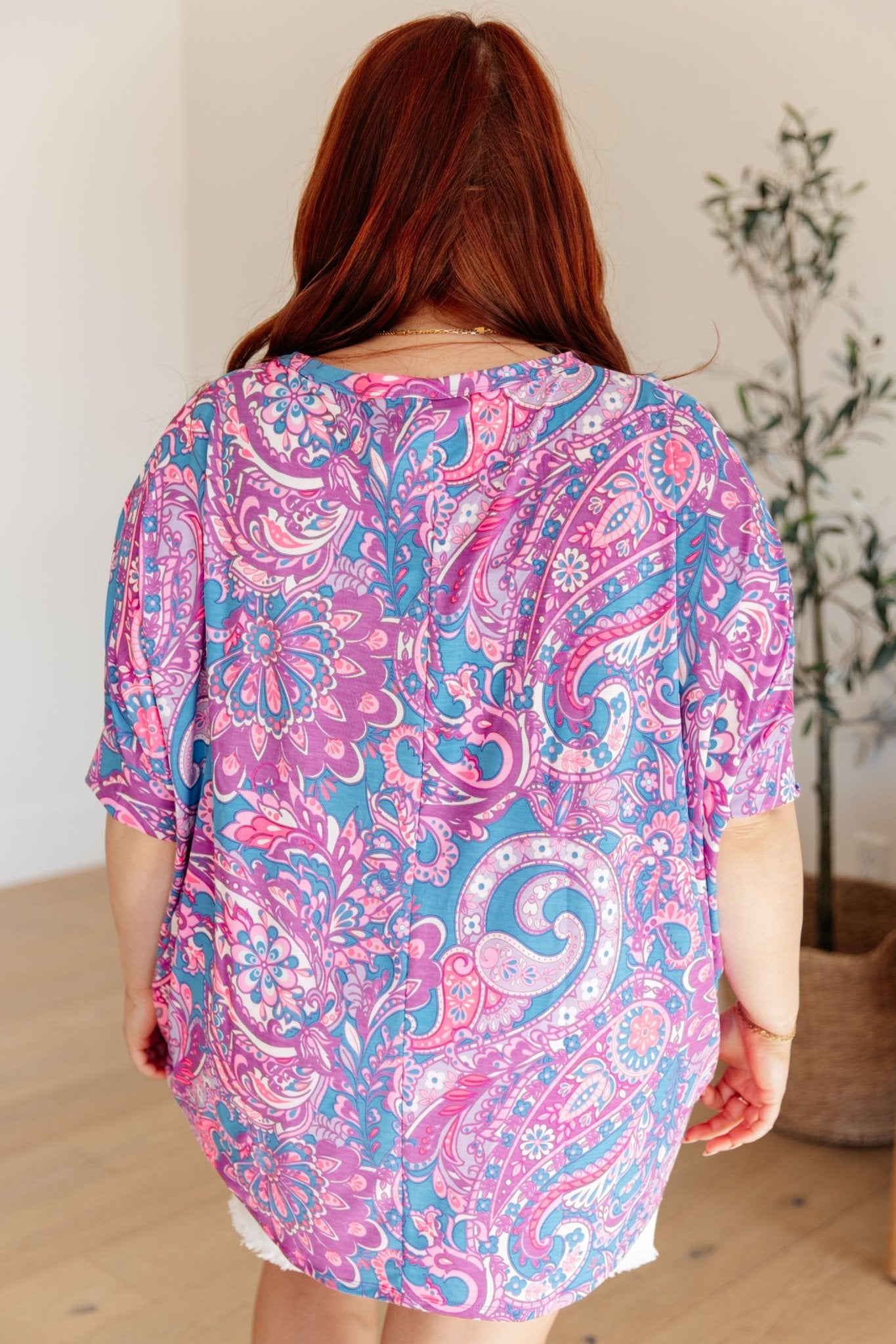 Essential Blouse in Purple Paisley (Online Exclusive) - Uptown Boutique Ramona