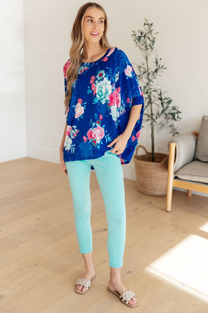 Essential Blouse in Royal and Pink Floral (Online Exclusive) - Uptown Boutique Ramona