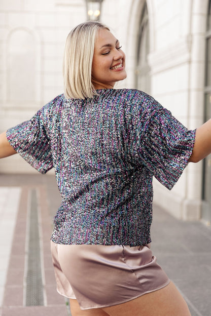 Evening of Stars Sequin Top (Online Exclusive) - Uptown Boutique Ramona