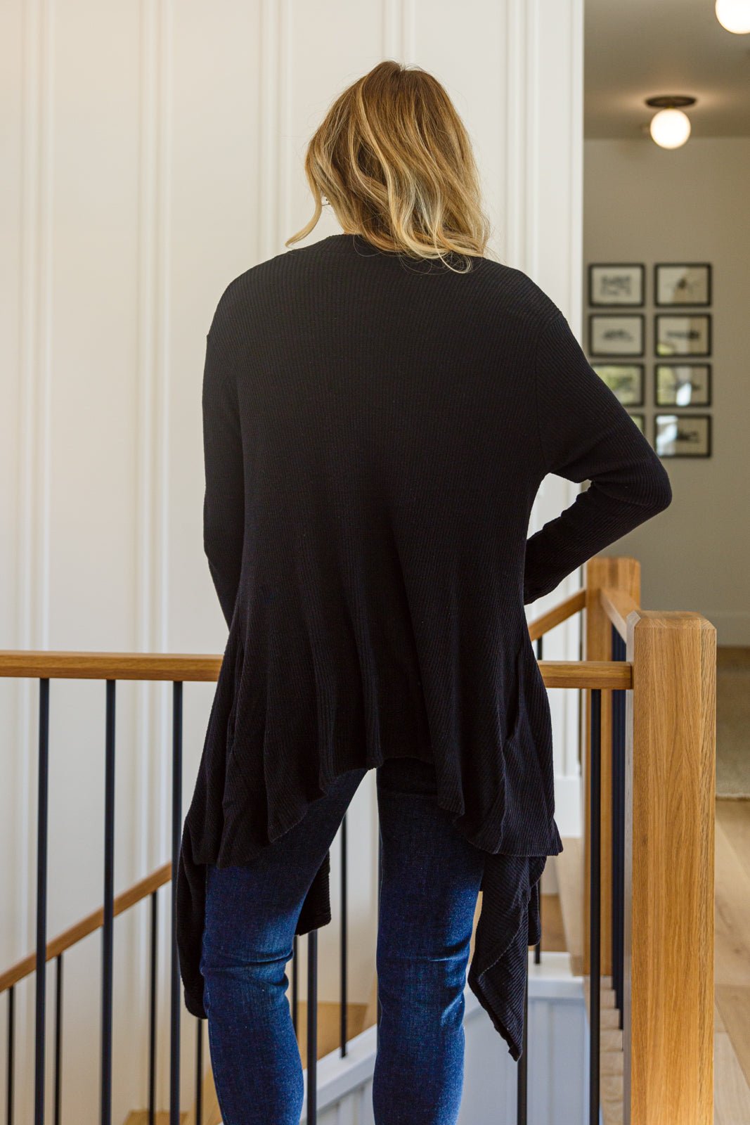 Ever Soft Cascade Cardigan With Pockets In Black (Online Exclusive) - Uptown Boutique Ramona