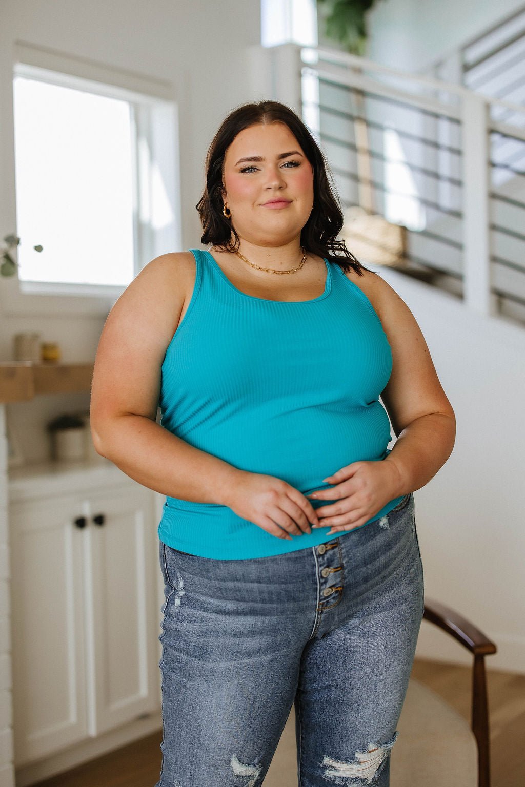 Everybody's Favorite Racerback Tank in Teal (Online Exclusive) - Uptown Boutique Ramona