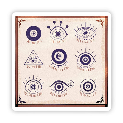 Evil eye grid sticker - Uptown Boutique Ramona