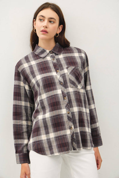 CHECK YES OR NO OVERSIZED PLAID FLANNEL