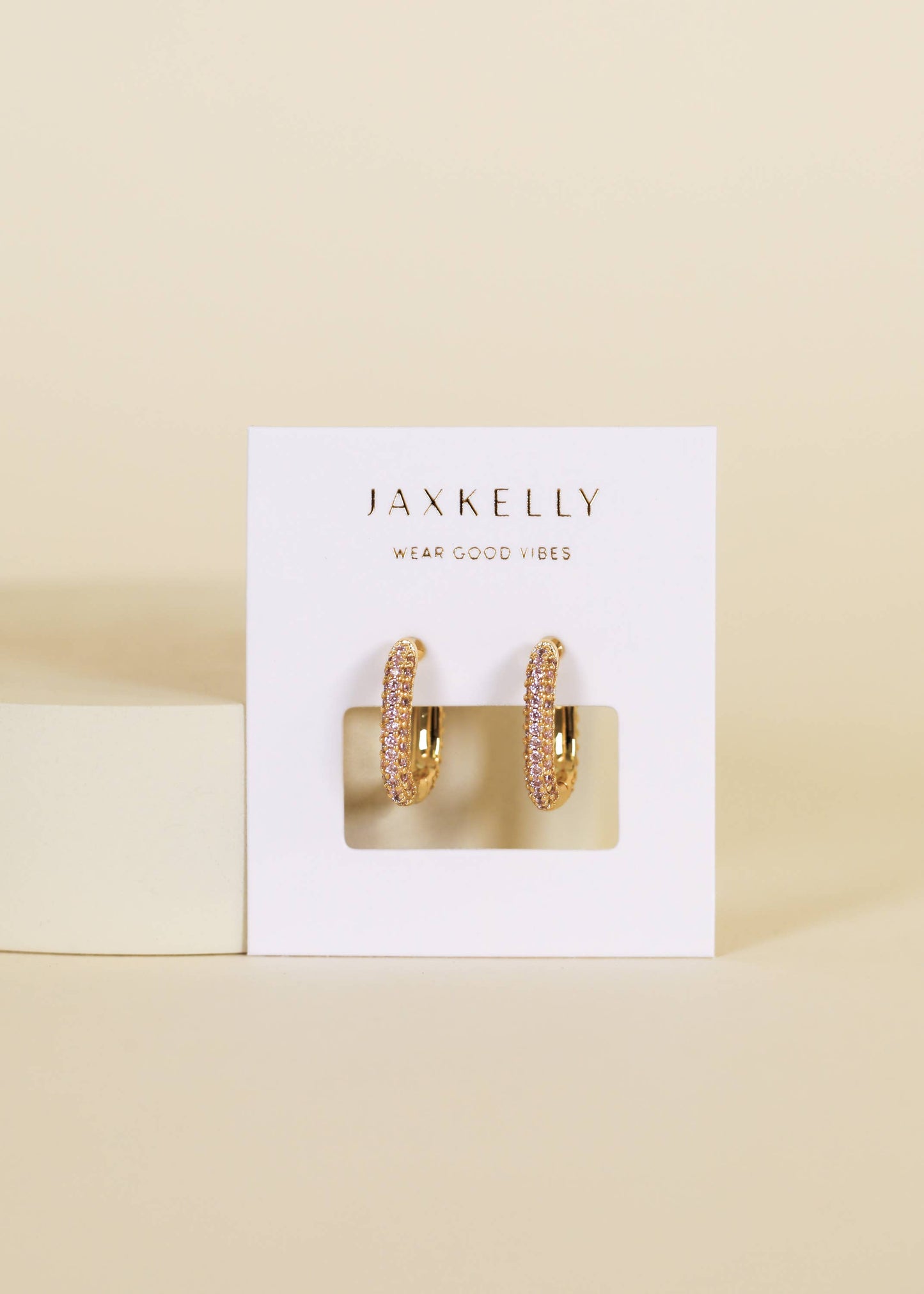 Pave Gold Hoop Earrings