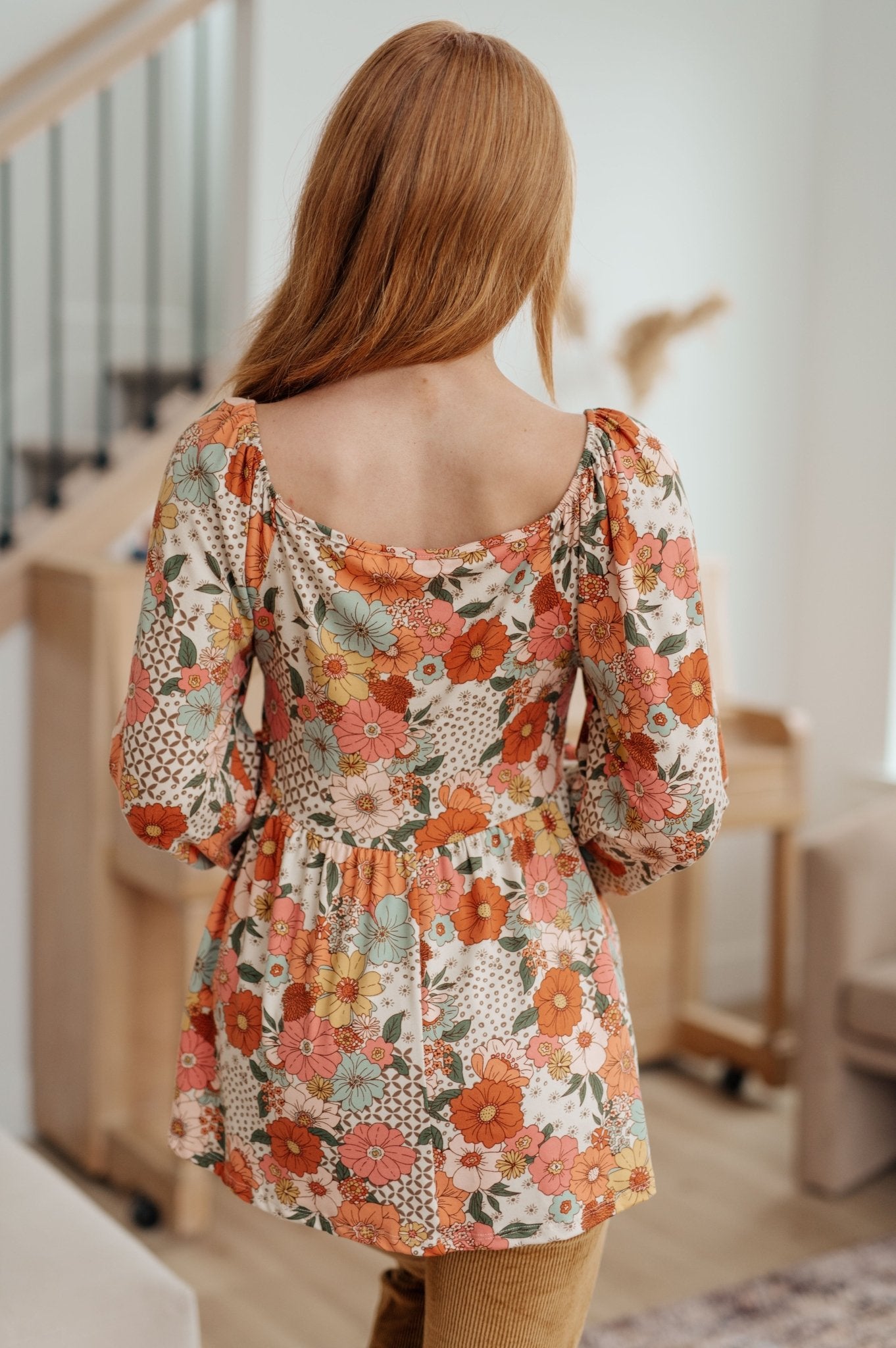 Fall For Florals Babydoll Top (Online Exclusive) - Uptown Boutique Ramona