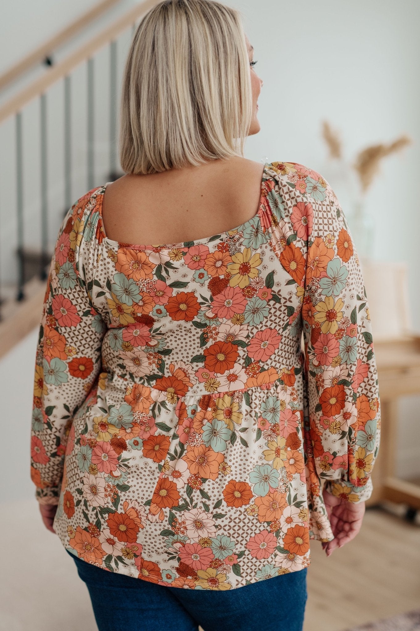 Fall For Florals Babydoll Top (Online Exclusive) - Uptown Boutique Ramona