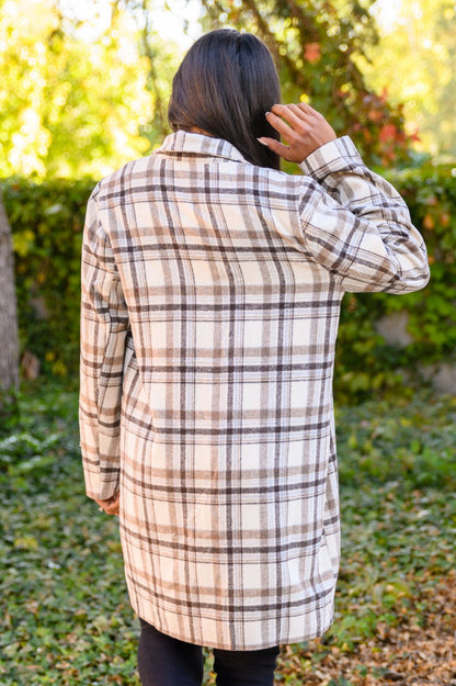 Fall In Love Plaid Jacket in Cream (Online Exclusive) - Uptown Boutique Ramona