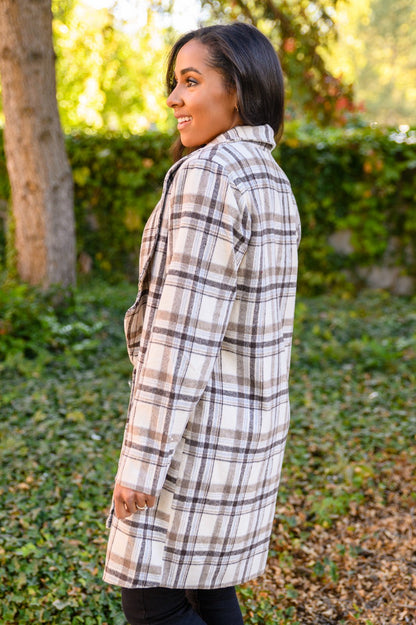 Fall In Love Plaid Jacket in Cream (Online Exclusive) - Uptown Boutique Ramona