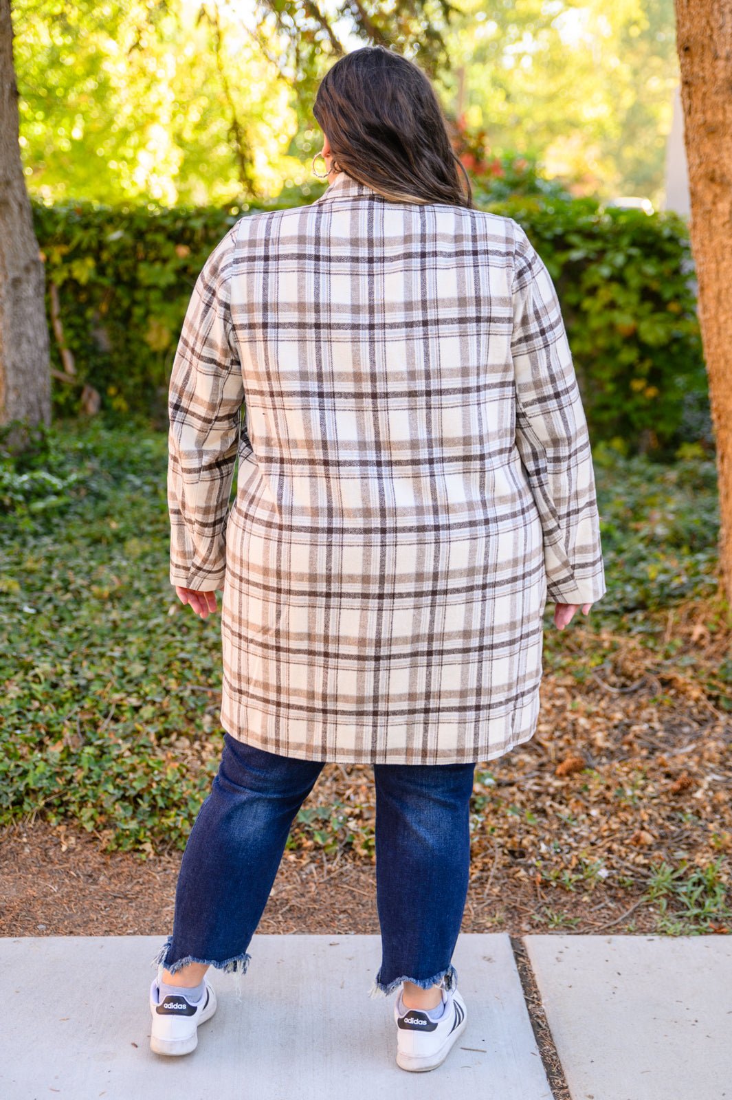 Fall In Love Plaid Jacket in Cream (Online Exclusive) - Uptown Boutique Ramona