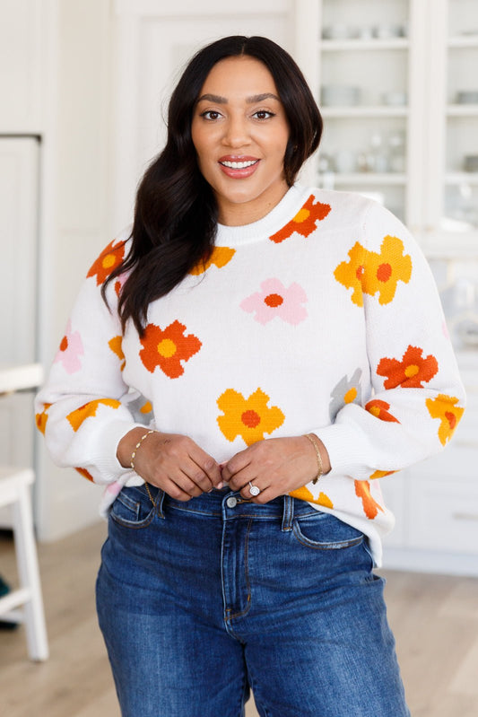 Falling Flowers Floral Sweater (Online Exclusive) - Uptown Boutique Ramona